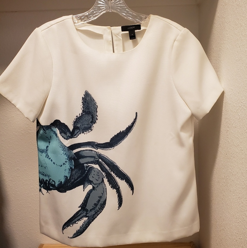 JCrew crab motif dress shirt